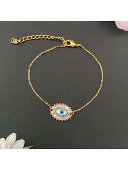 Digital Dress Room - Women Brass Gold Bracelet Rakhi