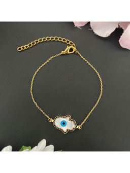 Digital Dress Room - Women Brass Gold Bracelet Rakhi