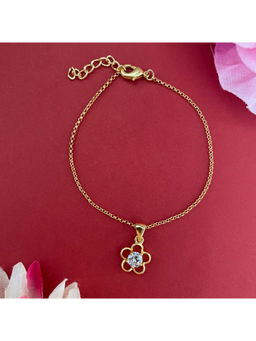 Digital Dress Room - Women Brass Gold Bracelet Rakhi