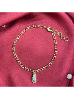 Digital Dress Room - Women Brass Gold Bracelet Rakhi