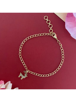 Digital Dress Room - Women Brass Gold Bracelet Rakhi