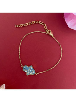 Digital Dress Room - Women Brass Gold Bracelet Rakhi