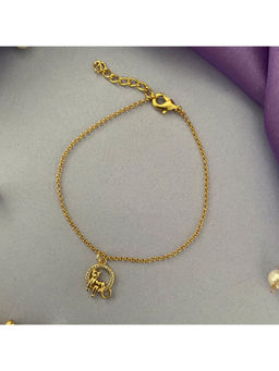 Digital Dress Room - Women Brass Gold Bracelet Rakhi