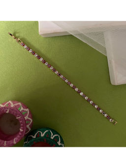 Digital Dress Room - Women Brass Red Bracelet Rakhi
