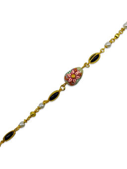 Digital Dress Room - Women Brass Red Bracelet Rakhi