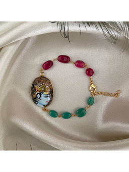 Digital Dress Room - Women Brass Multi-Color Bracelet Rakhi