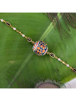 Digital Dress Room - Women Brass Blue Bracelet Rakhi