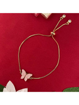 Digital Dress Room - Women Brass Pink Bracelet Rakhi