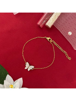 Digital Dress Room - Women Brass White Bracelet Rakhi