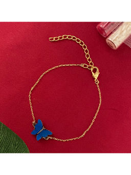 Digital Dress Room - Women Brass Blue Bracelet Rakhi