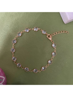 Digital Dress Room - Women Brass White Bracelet Rakhi