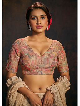 SALWAR STUDIO - Womens Multicolor Embroidered Stitched Blouse