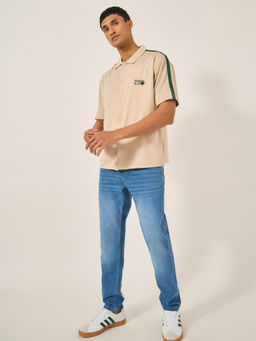 Styli - Men Slim Fit Mid Wash Jeans Blue