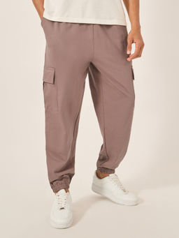 Styli - Men Oversized Cargo Joggers Mauve