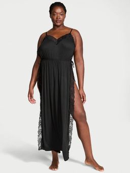Victoria's Secret - Ribbed Modal Lace-Trim Long Slip Dress