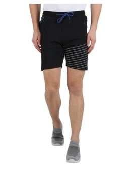 Monte Carlo - Mens Cotton Blend Printed Black Bermuda