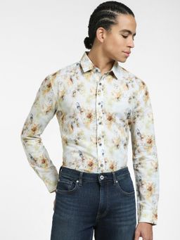 Jack & Jones - Yellow Printed Full Sleeves Shirt