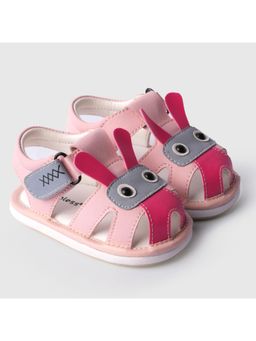 toothless - Girls Pink Bunny Design with Cushioned Comfort Booties