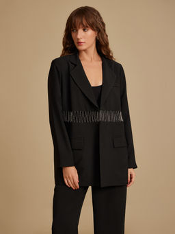 Kazo - Black Peggy Solid Blazer