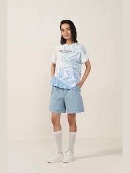 Muvazo - White Azure Wave Fusion Top