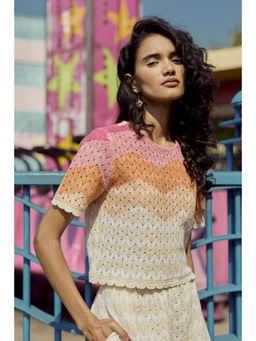 Muvazo - Off White Golden Dusk Top