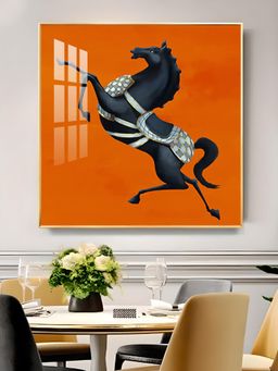 The Next Decor - Jumping Horse Glass Finish Square Wall Art