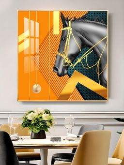 The Next Decor - Luxe Horse Glass Finish Square Wall Art