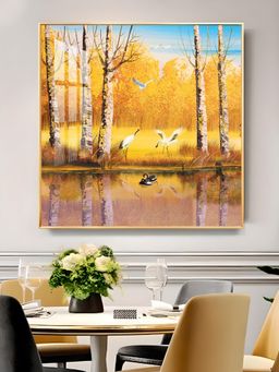 The Next Decor - Lakeside Harmony Glass Finish Square Wall Art