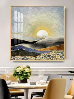 The Next Decor - Evening Glow Glass Finish Square Wall Art