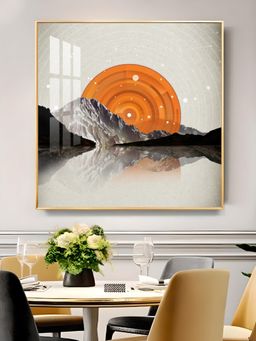 The Next Decor - Sunlit Peaks Glass Finish Square Wall Art