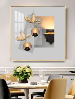 The Next Decor - Opulent Oasis Glass Finish Square Wall Art