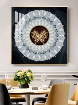 The Next Decor - Celestial Flutter Glass Finish Square Wall Art