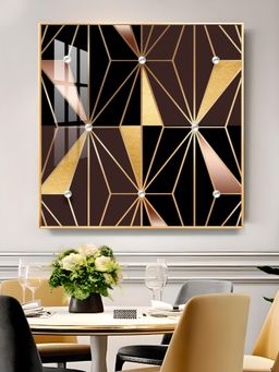 The Next Decor - Geometric Glamour Glass Finish Square Wall Art