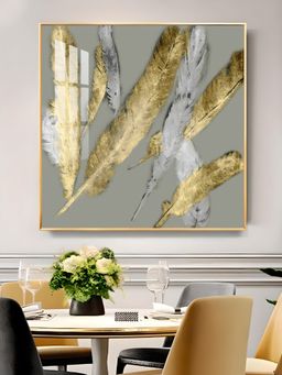 The Next Decor - Feathered Elegance Glass Finish Square Wall Art