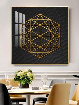 The Next Decor - Geometric Elegance Glass Finish Square Wall Art