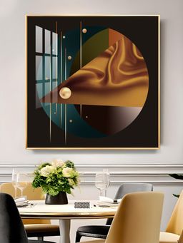 The Next Decor - Golden Noir Glass Finish Square Wall Art