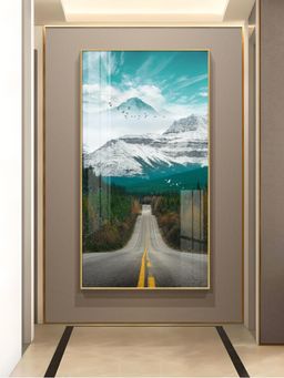 The Next Decor - Nature's Gateway Road Glass Finish Vertical Wall Art