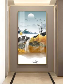 The Next Decor - Oat and Birds Artwork Glass Finish Vertical Wall Art