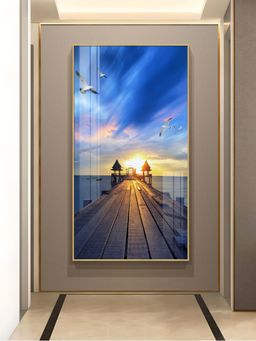 The Next Decor - Seagull's Haven Glass Finish Vertical Wall Art