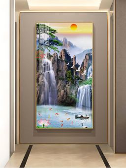 The Next Decor - Portrait of Water and Birds Glass Finish Vertical Wall Art