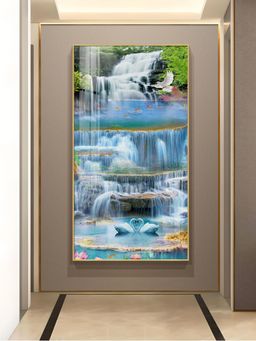 The Next Decor - Ethereal Waterscape Glass Finish Vertical Wall Art