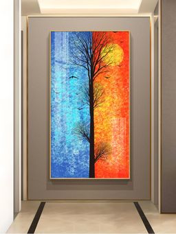 The Next Decor - Tranquil Heights Glass Finish Vertical Wall Art