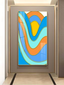 The Next Decor - Colorwave Sunburst Glass Finish Vertical Wall Art