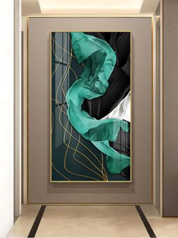 The Next Decor - Emerald Elegance Glass Finish Vertical Wall Art