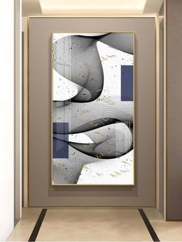 The Next Decor - Elegant Waves Glass Finish Vertical Wall Art