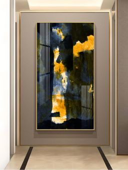 The Next Decor - Golden Nightfall Glass Finish Vertical Wall Art