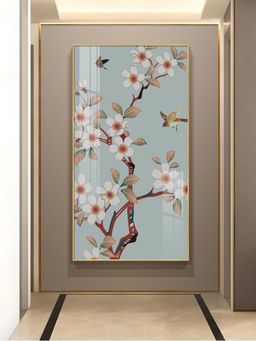 The Next Decor - Avian Blossom Glass Finish Vertical Wall Art