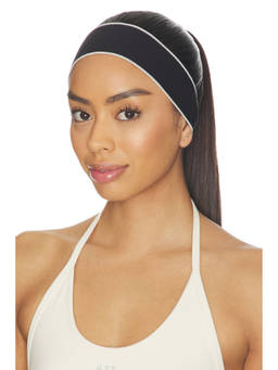 437 - Micro Women's Reversible No-Slip Moisture-Wicking Headband Black