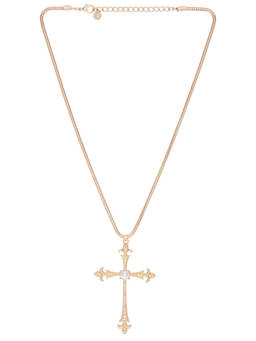 8 Other Reasons - Eternal Women's Statement Cross Faux Pearl Pendant Necklace Gold