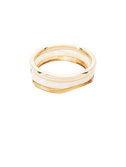 8 Other Reasons - Mismatched Women's Set of 3 Acetate Bangle Bracelets Gold